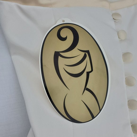 Vintage Watters and Watters Two-Piece White/Yellow 90s/Y2K Bridesmaid Dress Sz 2 - Picture 10 of 13